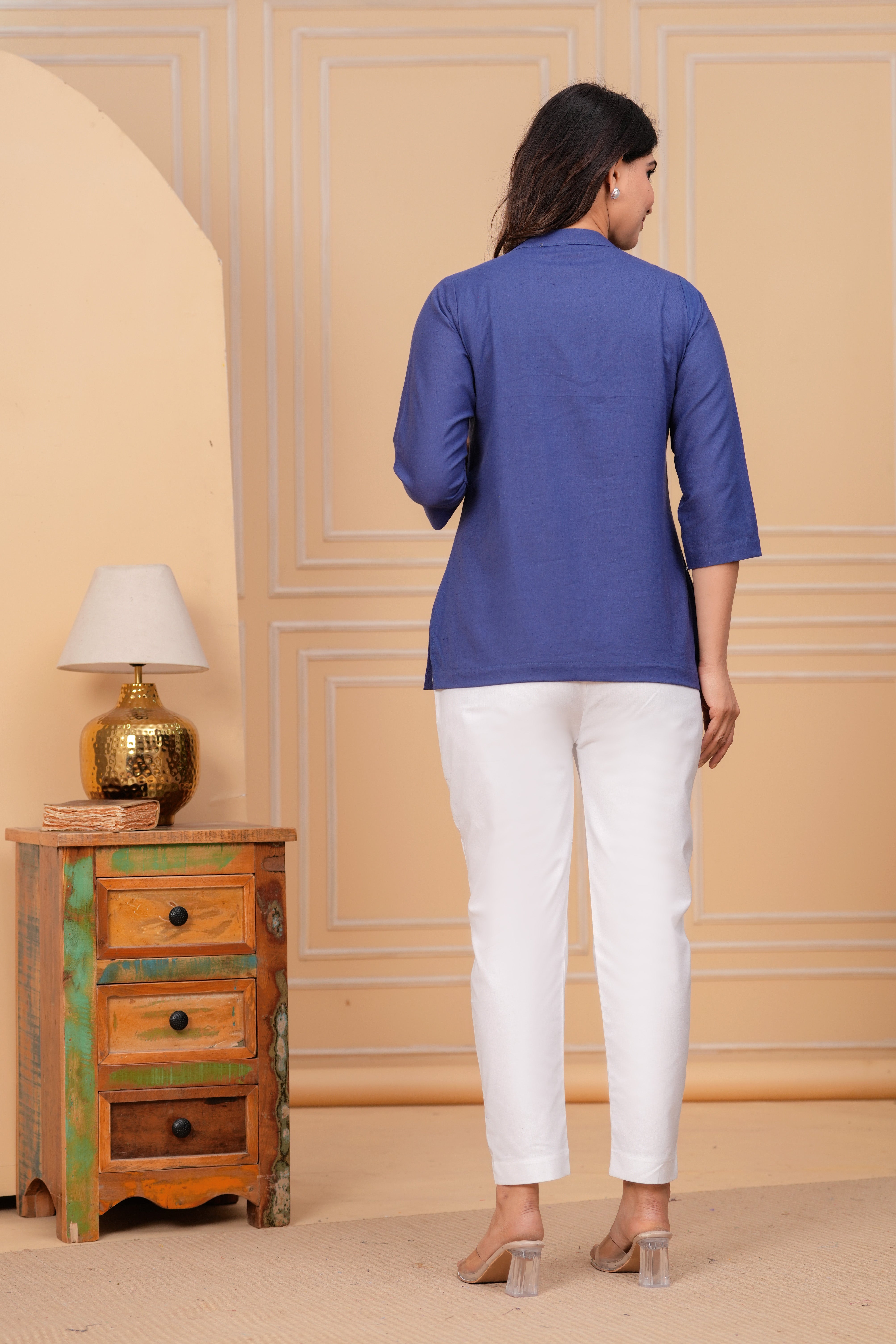 Linen Solid Short Kurta